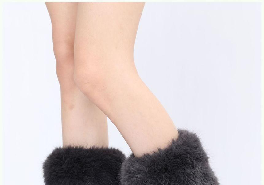 Plain Bow Fluffy Leg Warmers Product Image