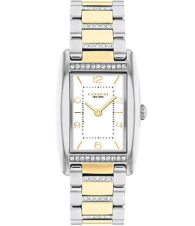 COACH Womens Reese Rhinestone Quartz Analog Two Tone Stainless Steel Bracelet Watch Product Image