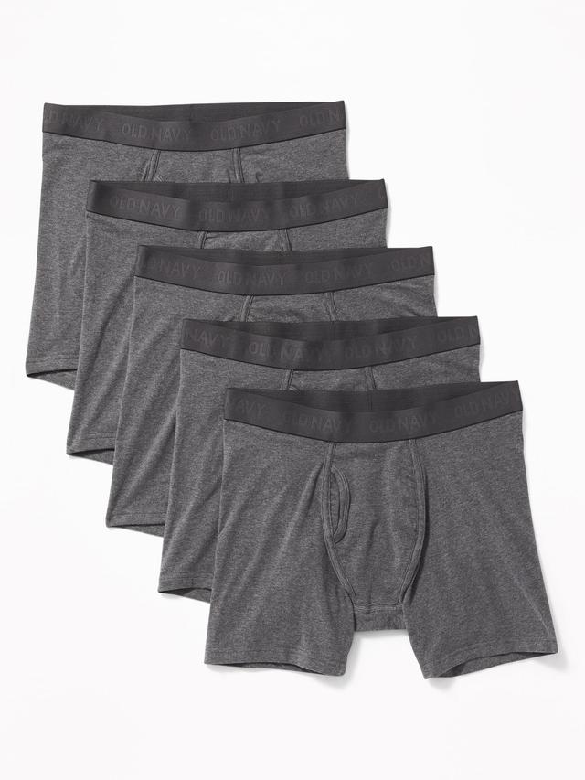 Old Navy Soft-Washed Built-In Flex Boxer-Briefs Underwear 5-Pack for Men -- 6.25-inch inseam - Black - male - Size: XXXXL Product Image