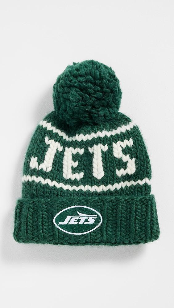 Lele Sadoughi Green Jets Beanie with Yarn Pom Pom | Shopbop Product Image