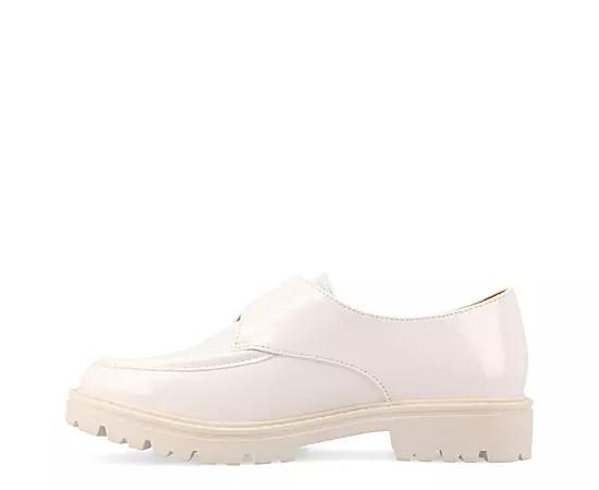 Womens Journee Collection Tru Comfort Foam Azula Slip On Almond Toe Loafer Flats Ivory Product Image