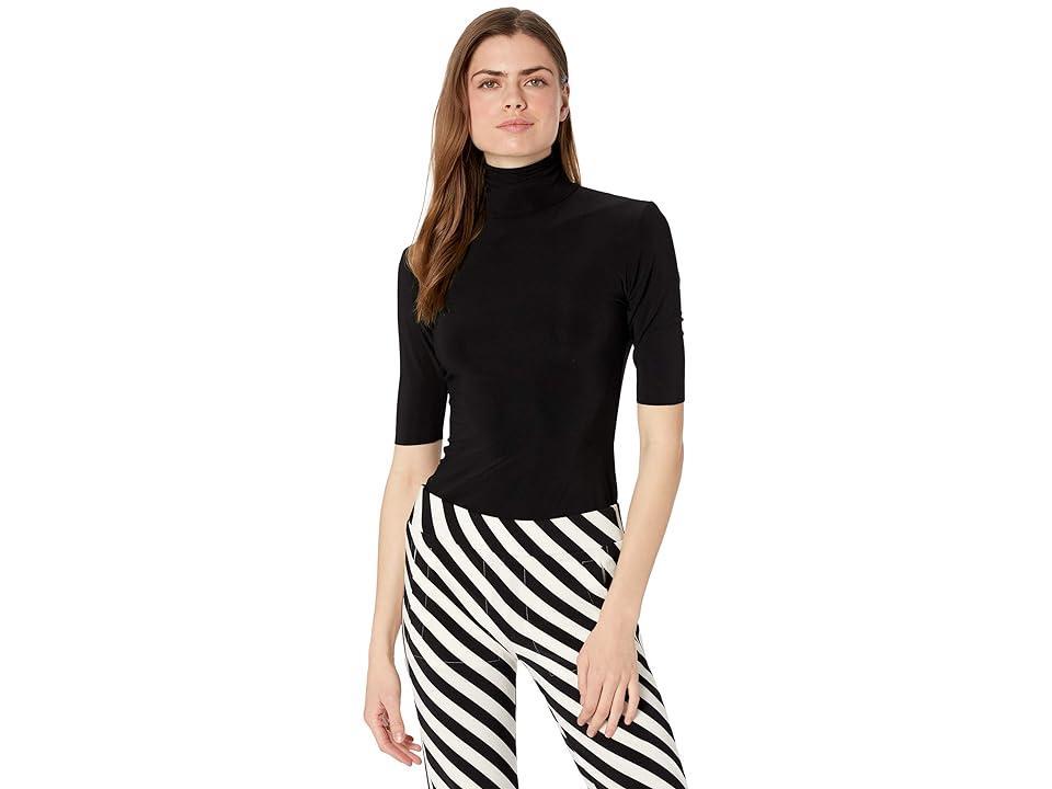 Womens Short-Sleeve Turtleneck Top Product Image