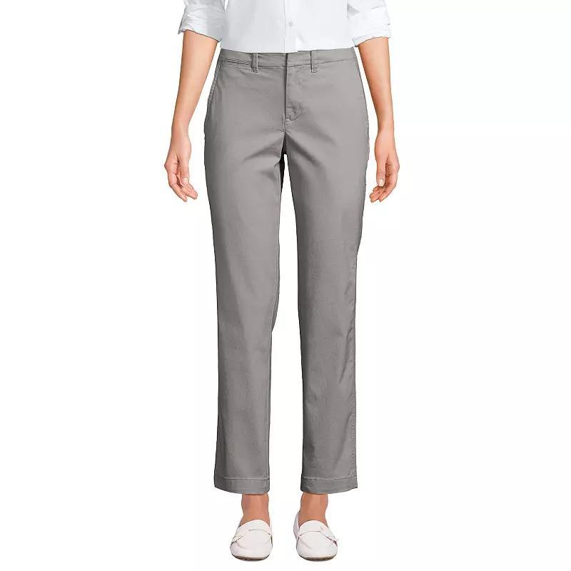 Womens Lands End Mid Rise Classic Straight Leg Chino Ankle Pants Product Image