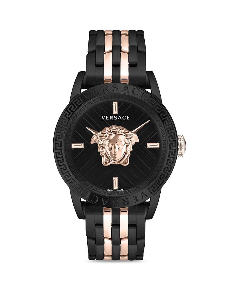 Versace Mens V-Code Quartz Analog Gold Stainless Steel Bracelet Watch Product Image