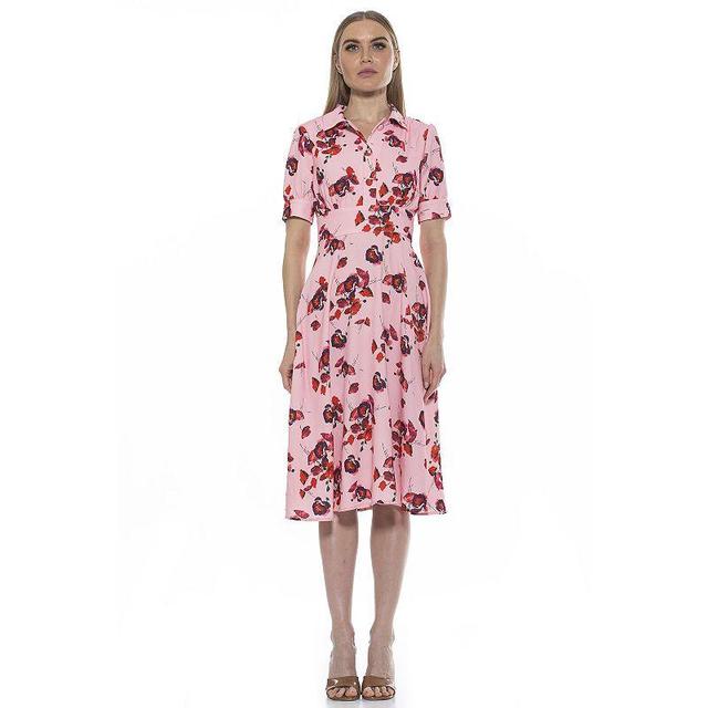 Womens ALEXIA ADMOR Emery Cap-Sleeve Fit & Flare Dress Product Image