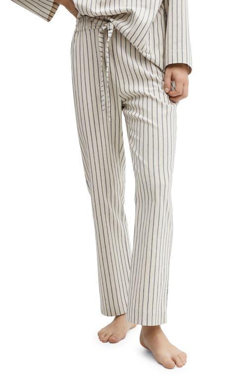 MANGO Stripe Cotton Blend Pajama Shirt Product Image