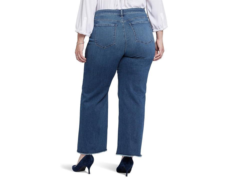 NYDJ Plus Size Teresa Wide Leg Ankle Fray Hems in Riverwalk (Riverwalk) Women's Jeans Product Image