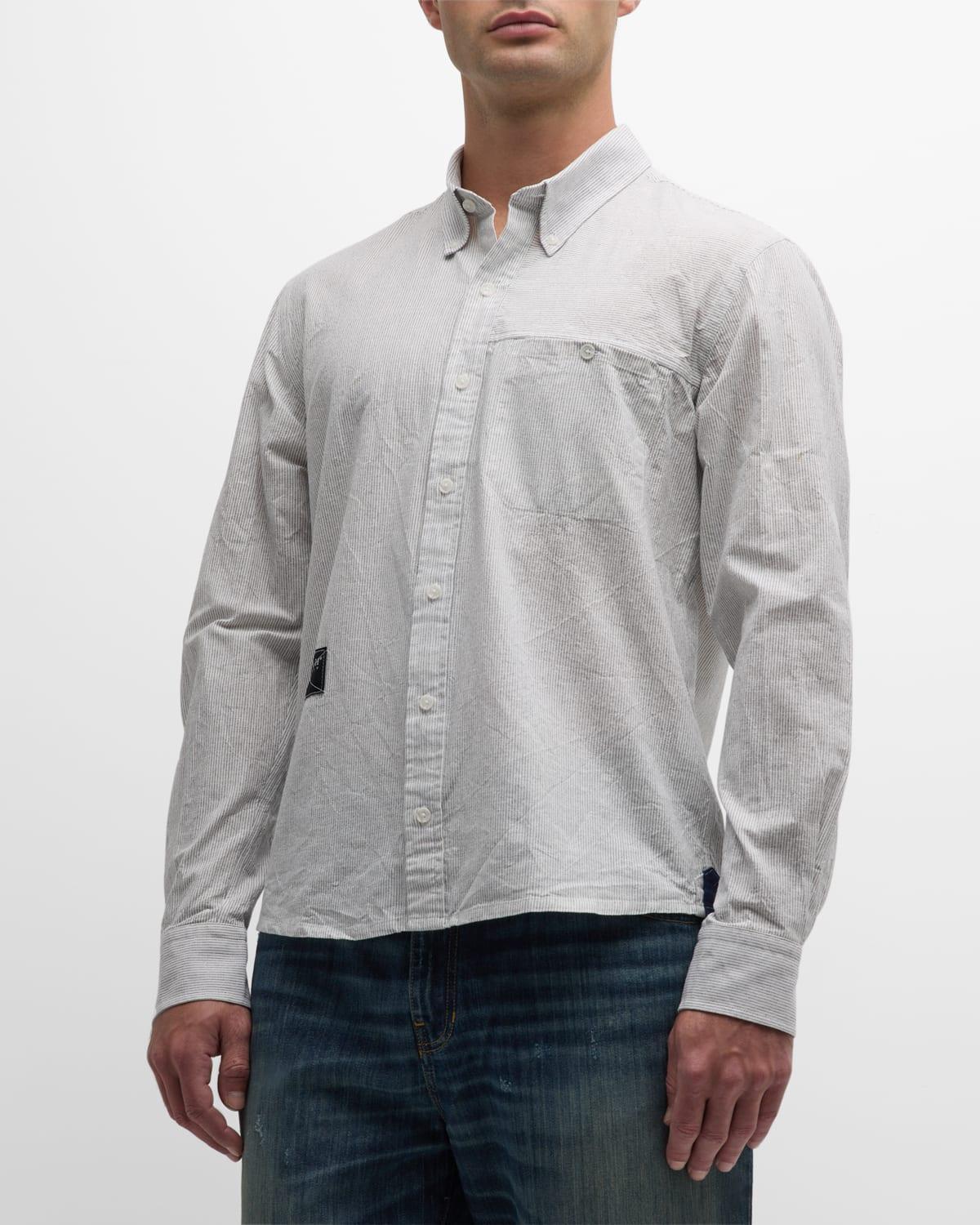 Mens Oxford Ticking Stripe Button-Down Shirt Product Image