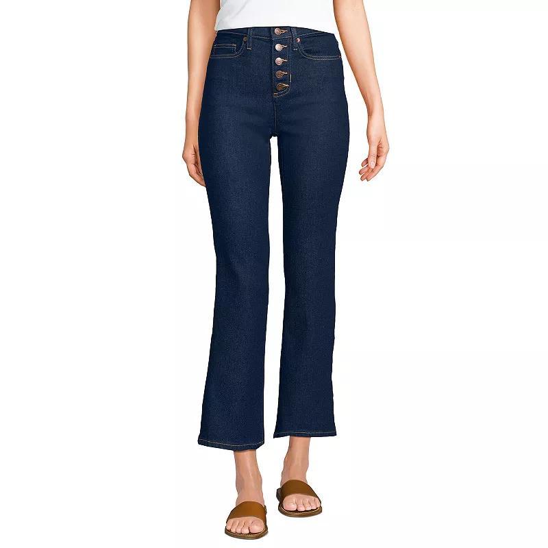 Petite Lands End Recover High-Rise Kick Flare Crop Jeans, Womens Product Image