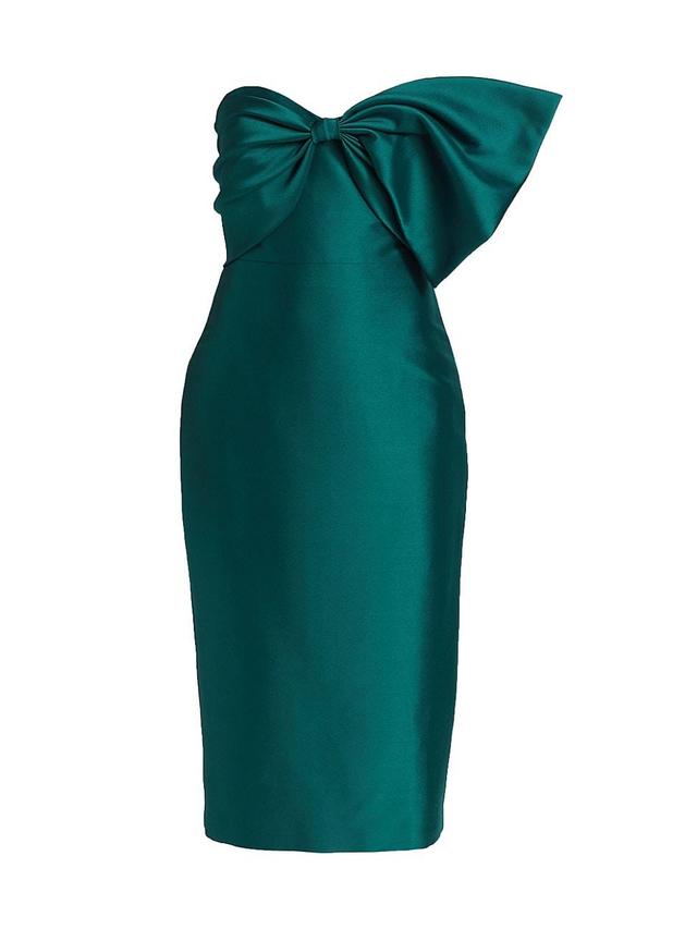 Womens Mikado Satin Bow Midi-Dress Product Image