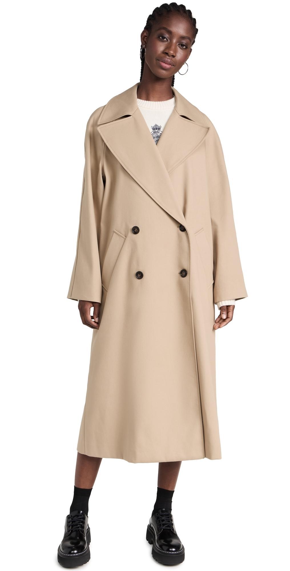 Rhe - Cotton Trench Coat - Womens - Beige Product Image