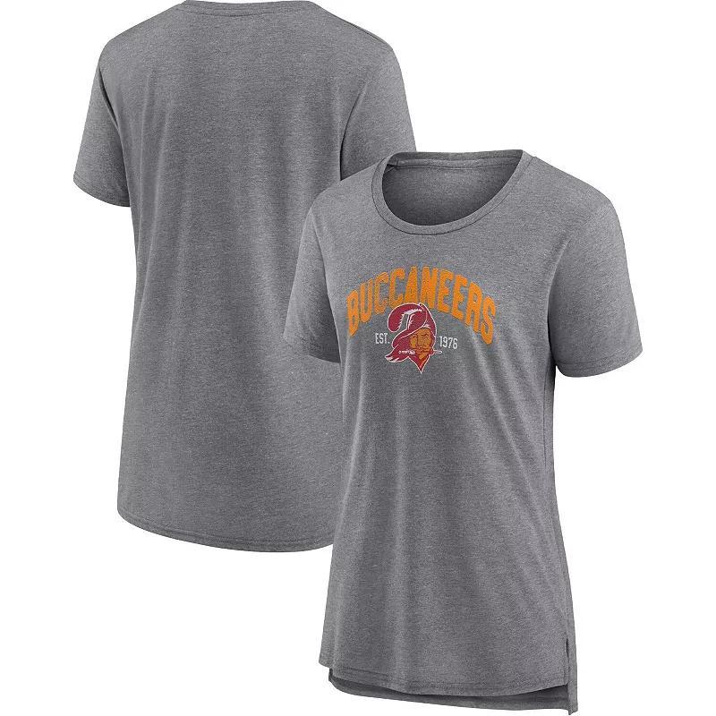 Womens Fanatics Branded Heathered Gray Tampa Bay Buccaneers Drop Back Modern T-Shirt Product Image