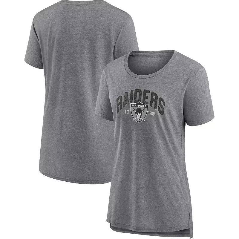 Womens Fanatics Branded Heathered Gray Washington Commanders Drop Back Modern T-Shirt Product Image