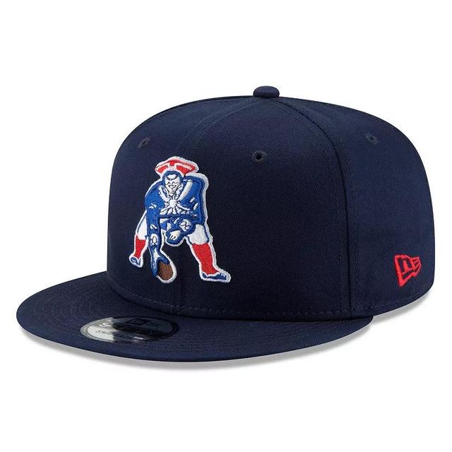 Mens New Era New England Patriots Throwback 9FIFTY Adjustable Snapback Hat, Blue Product Image