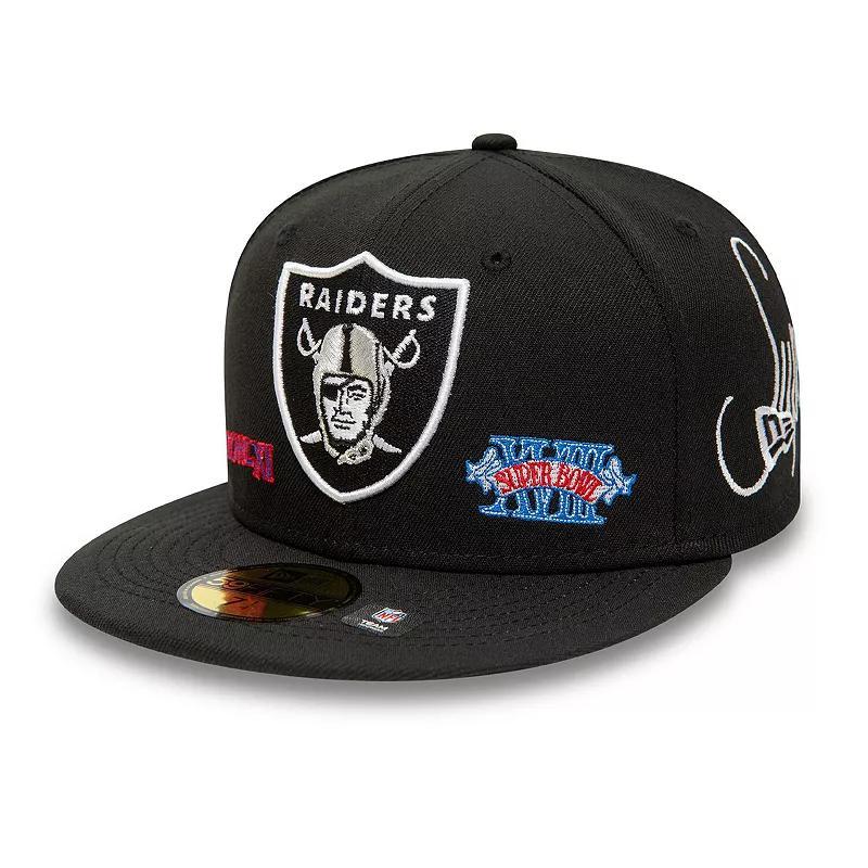 Mens New Era Black Las Vegas Raiders Historic Champs 59FIFTY Fitted Hat Product Image