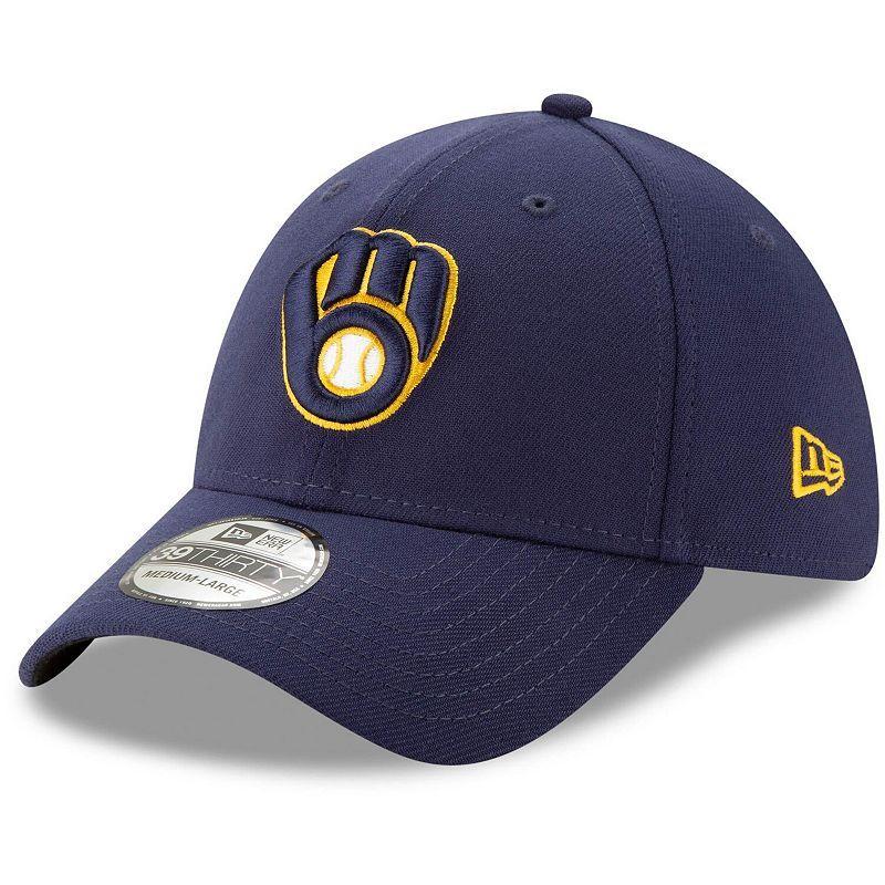 Mens New Era Milwaukee Brewers Game Team Classic 39THIRTY Flex Hat Blue Product Image