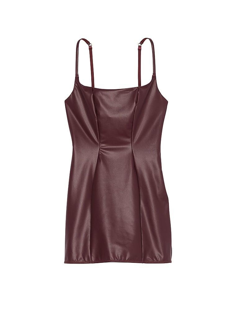 Faux Leather Slip Dress Product Image