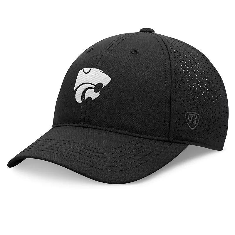 Mens Top of the World Black Kansas State Wildcats Liquesce Trucker Adjustable Hat Product Image