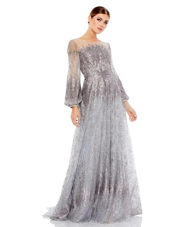 Womens Beaded Fit-&-Flare Gown Product Image