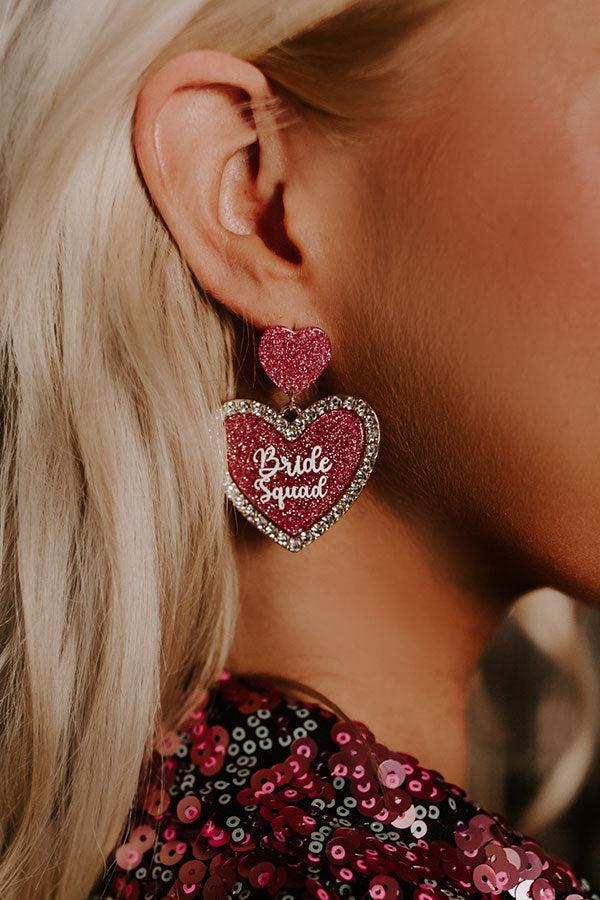 Bride Squad Earrings In Pink Product Image