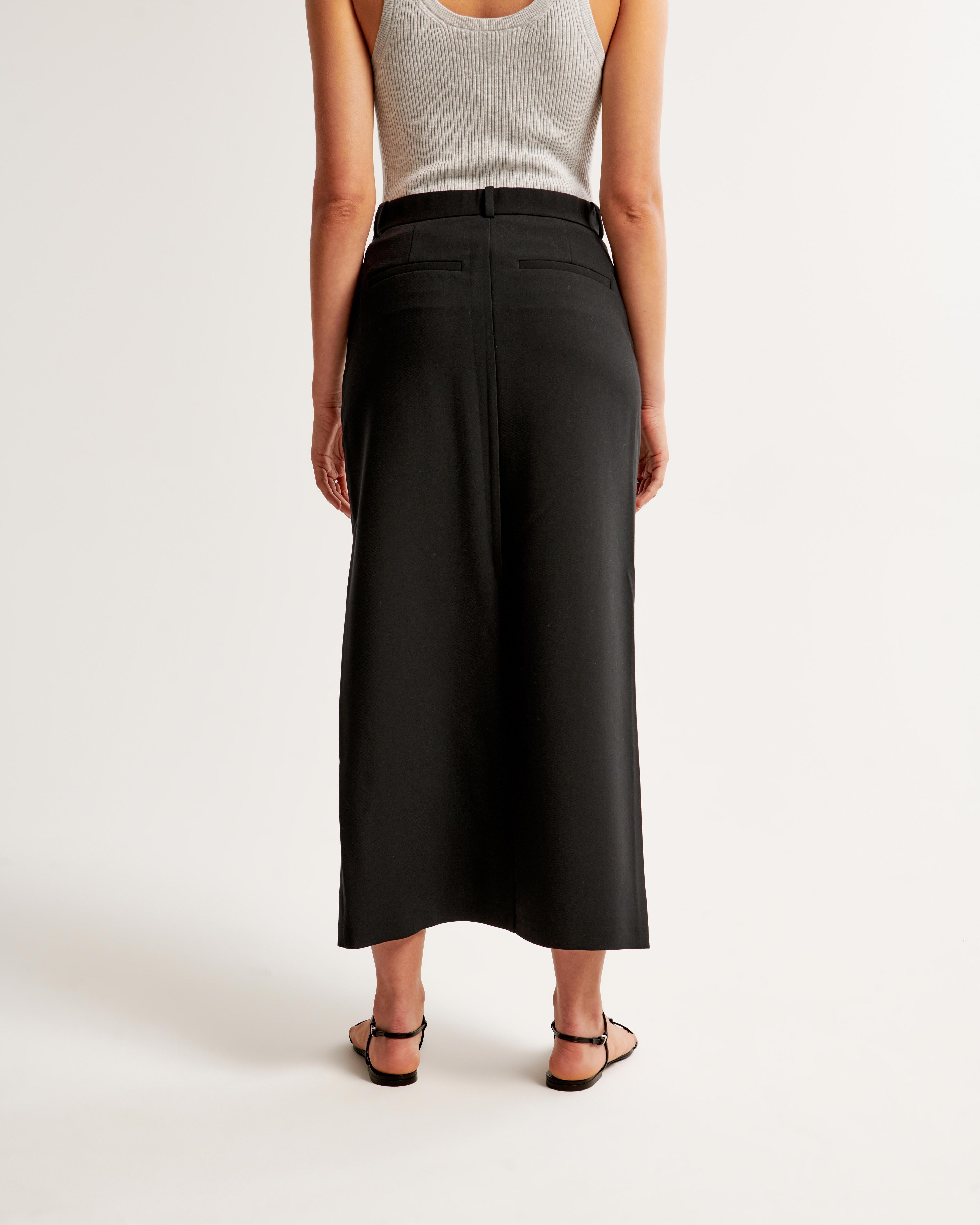 Front-Slit Tailored Maxi Skirt Product Image