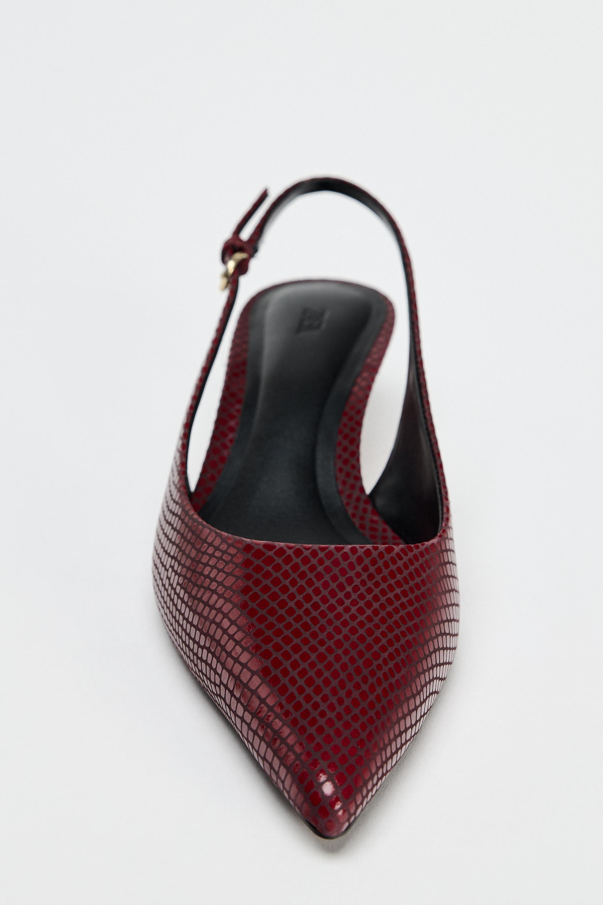 EMBOSSED LEATHER SLINGBACK HEELS LIMITED EDITION Product Image