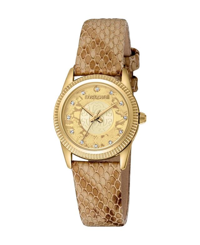 Roberto Cavalli Womens Quartz Brown Leather Watch 28mm Product Image