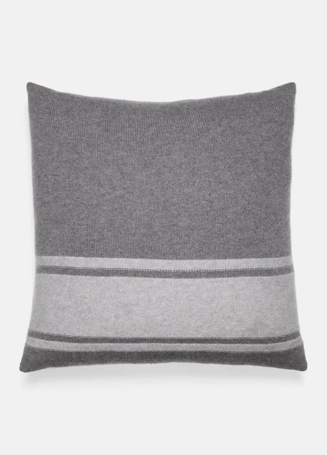 Womens Cashmere Jersey Stripe Pillow, Medium Heather Grey Vince Product Image