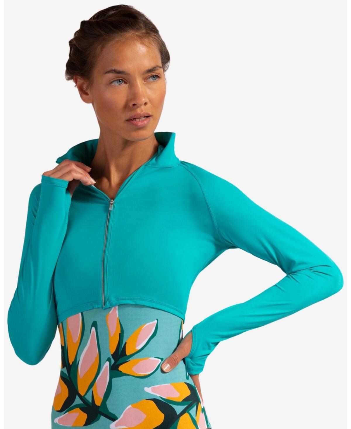 BloqUV Womens Upf 50+ Sun Protective Full Zip Crop Top Product Image