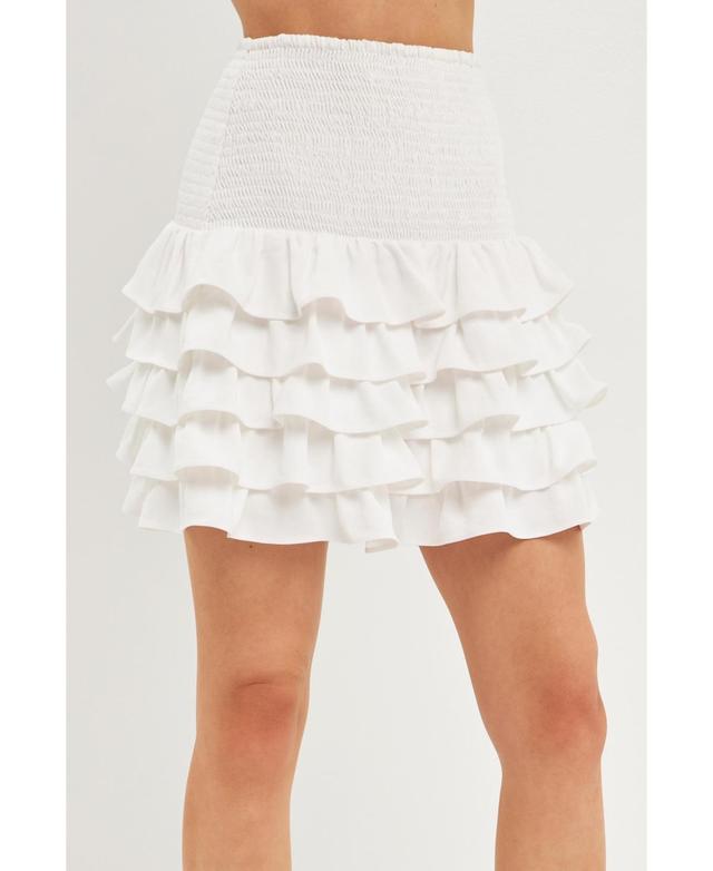 endless rose Womens Tiered Ruffle Mini Skirt Product Image