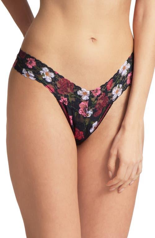 Printed Low-Rise Signature Lace Thong Product Image