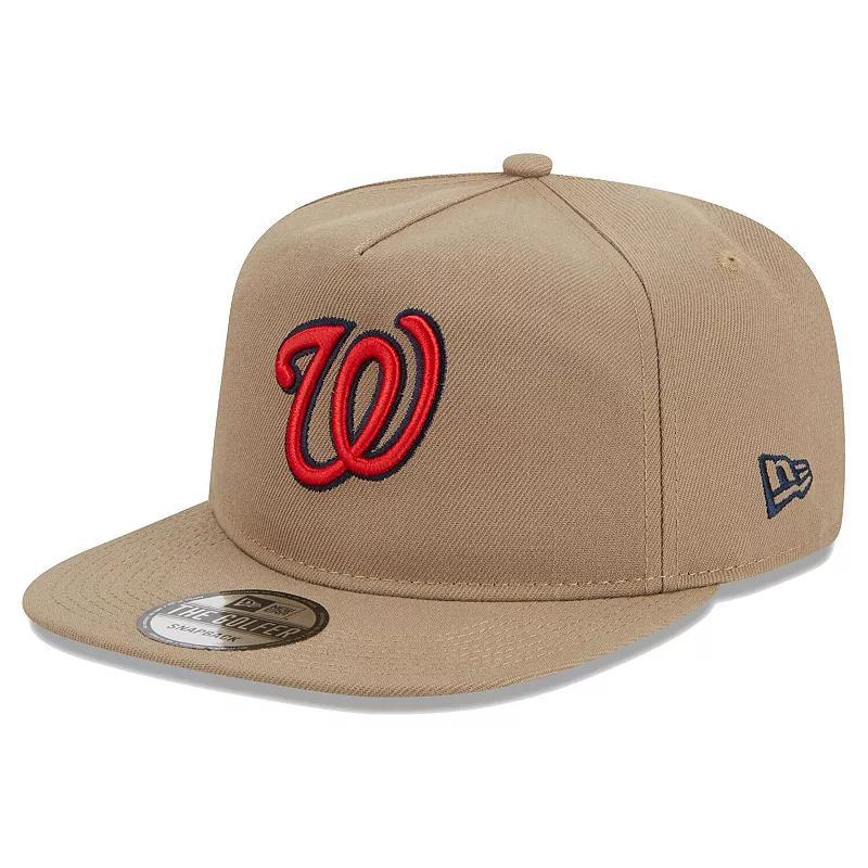 Mens New Era Khaki Washington Nationals Golfer Adjustable Hat Product Image