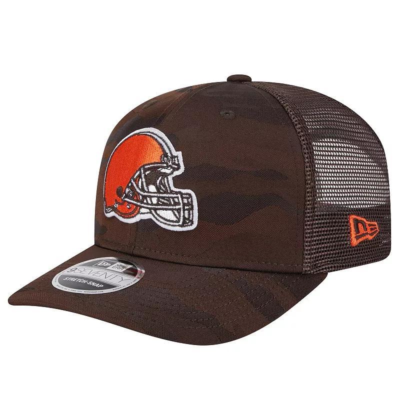 Mens New Era Cleveland s Adventure Camo Trucker 9SEVENTY Stretch-Snap Adjustable Hat Product Image