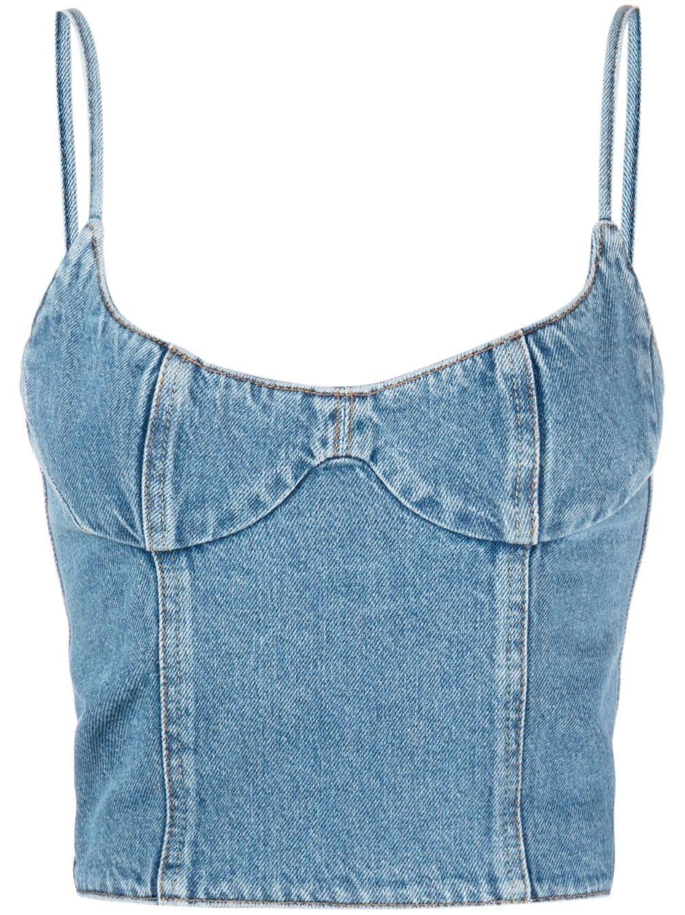 corset denim tank top Product Image