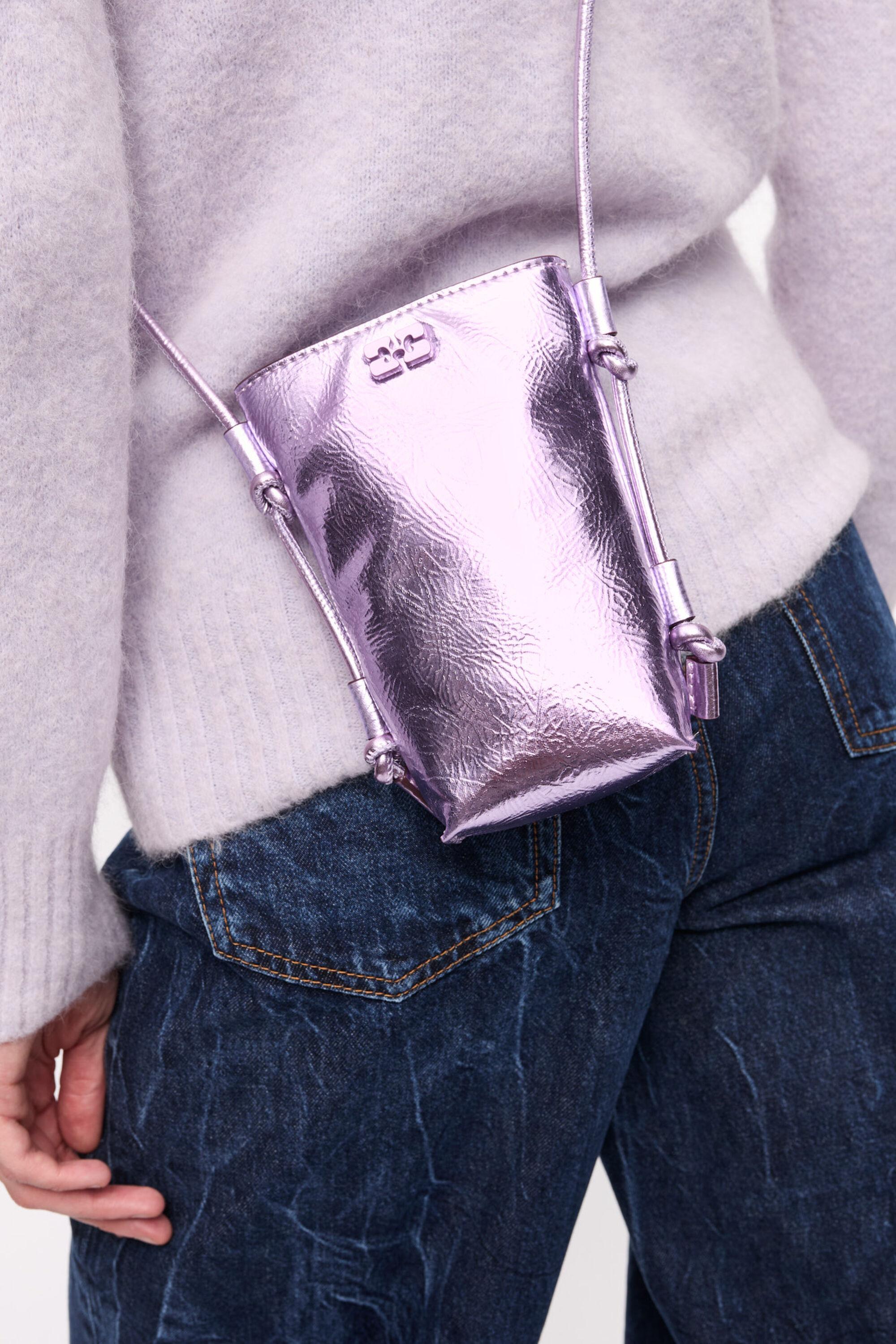 Pink Metallic GANNI Bou Crossbody Bag Product Image