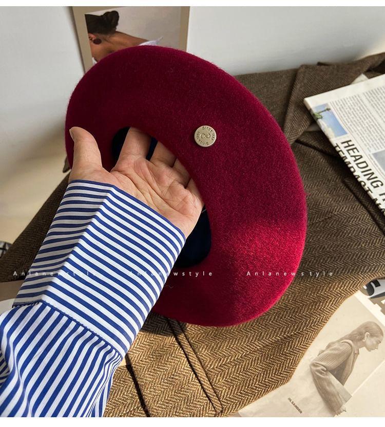 Metal Disc Wool Beret Hat product image