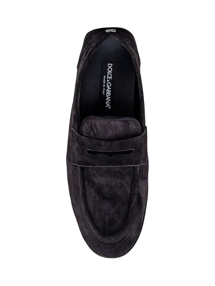 Logo-plaque Suede Loafers In Black Product Image