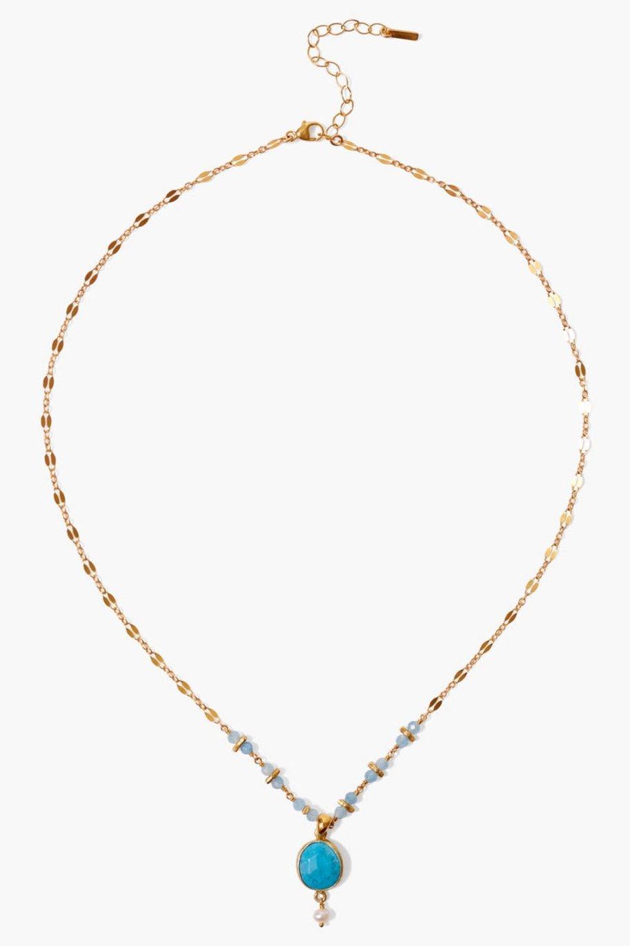 Chan Luu Turquoise and Pearl Penina Pendant Necklace Product Image