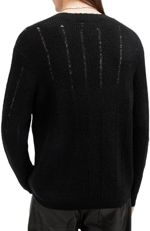 ALLSAINTS Hades Laddered Crew Neck Jumper In Black Product Image