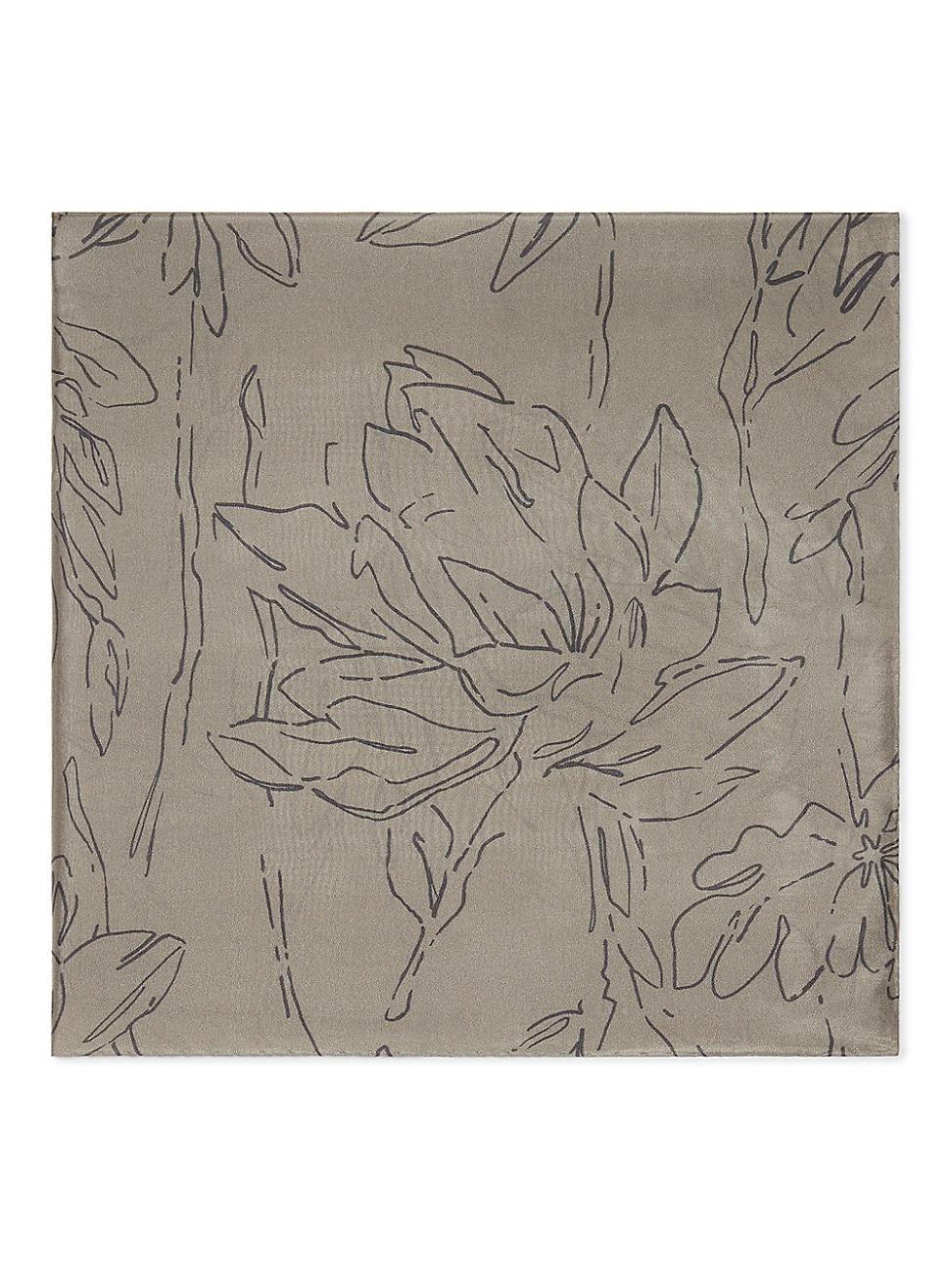 Womens Silk Magnolia Print Ponge Foulard Product Image