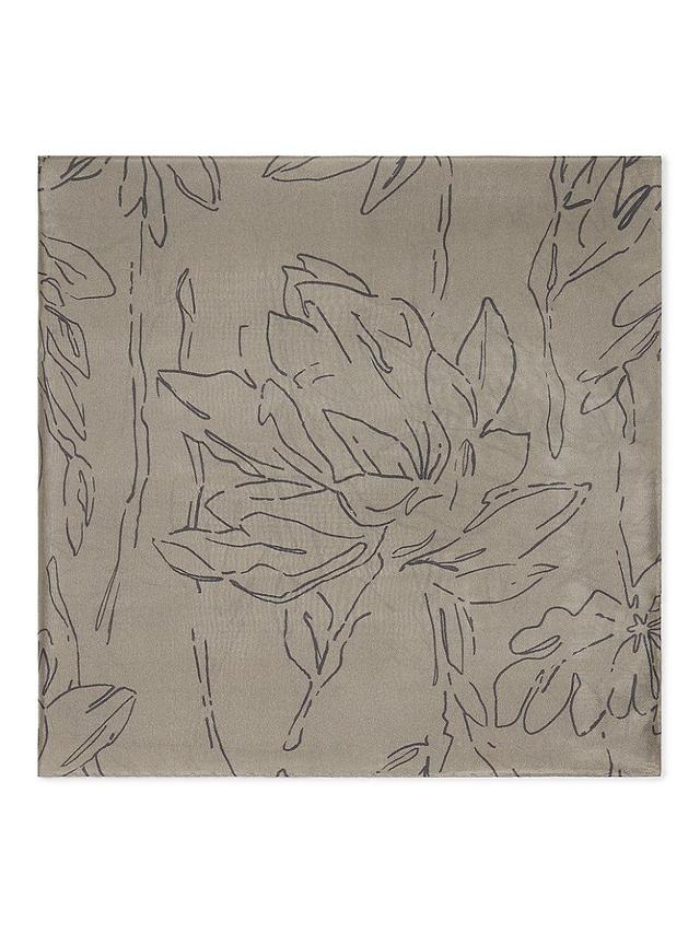 Womens Silk Magnolia Print Ponge Foulard Product Image