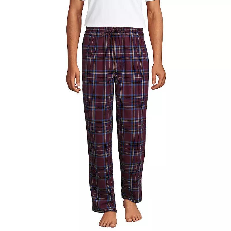 Big & Tall Lands End Flannel Pajama Pants, Mens, Size: Medium Tall, Blue Product Image