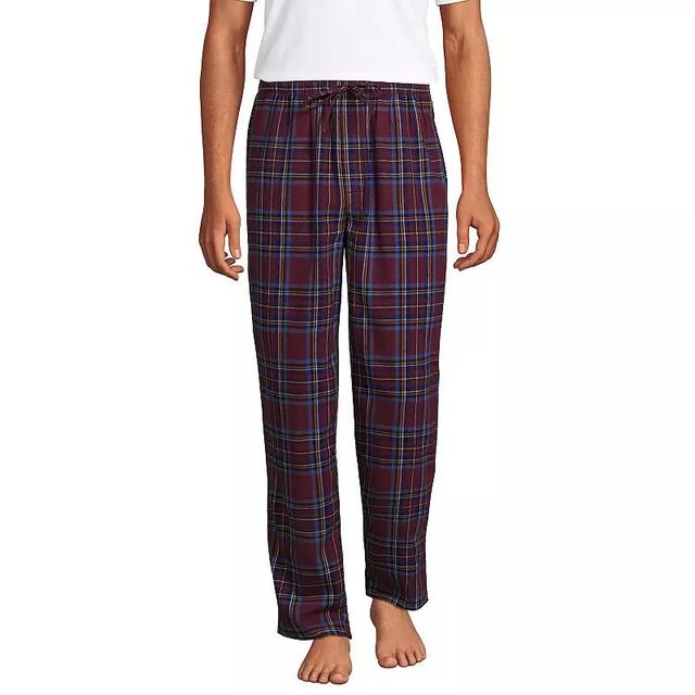 Big & Tall Lands End Flannel Pajama Pants, Mens Red Blue Plaid Product Image