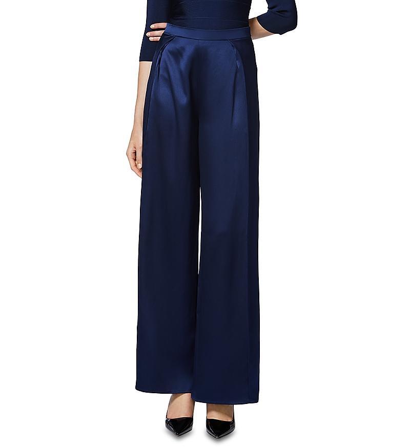 Womens Pleated High-Rise Wide-Leg Pants Product Image