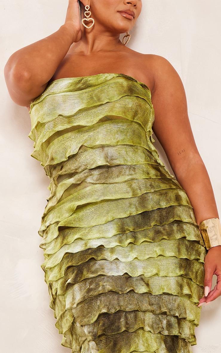 Shape Green Ombre Frill Edge Bandeau Maxi Dress Product Image