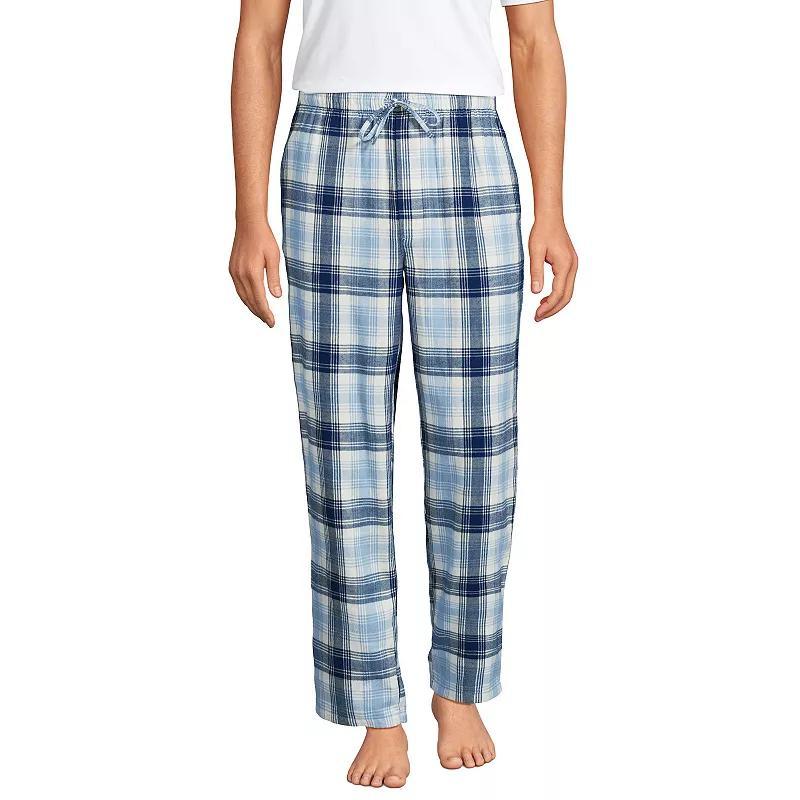 Mens Lands End Flannel Pajama Sleep Pants Brt Blue Product Image