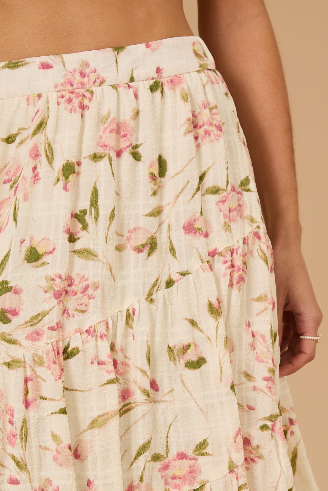 Sky Floral Midi Skirt Product Image