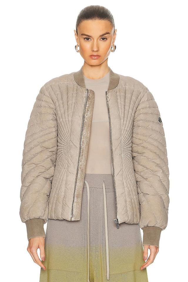 Rick Owens X Moncler Radiance Flight Jacket in Beige Product Image