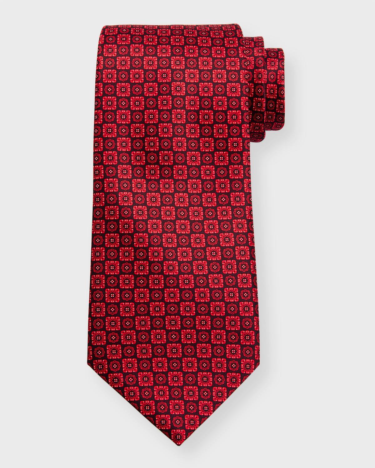 Men's Silk Medallion-Print Tie Product Image