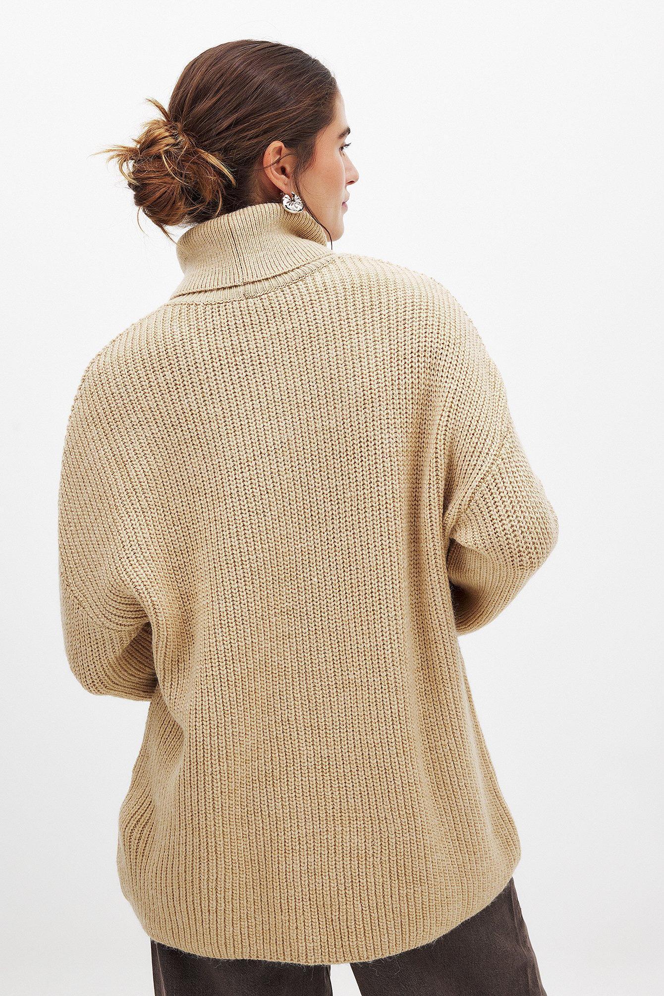 Long Turtle Neck Knitted Sweater Product Image